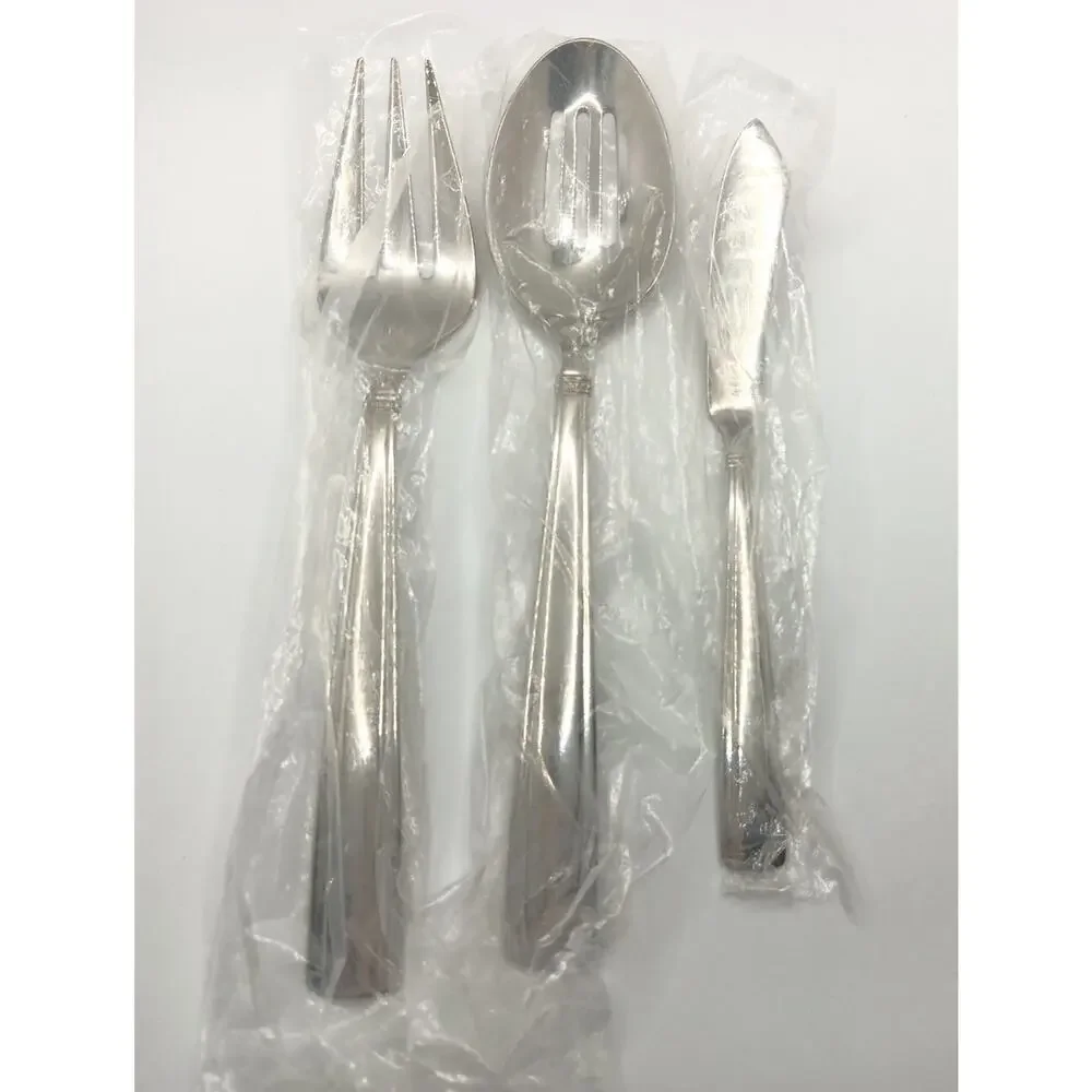 Reed & Barton Andover Pearl 3 Piece Server Hostess Set 18/10 Stainless Flatware